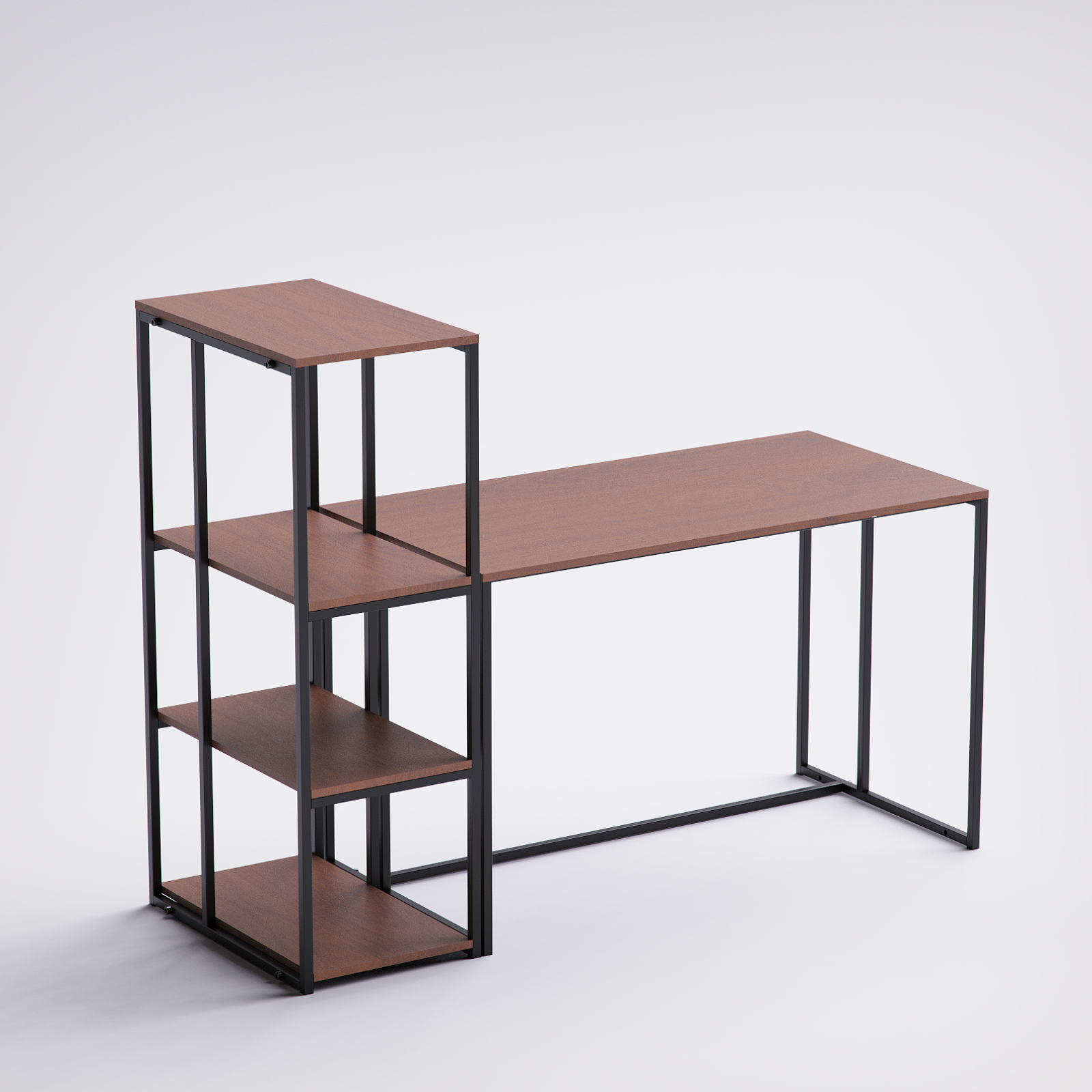 Block Desk With Side Display -BD6-BB