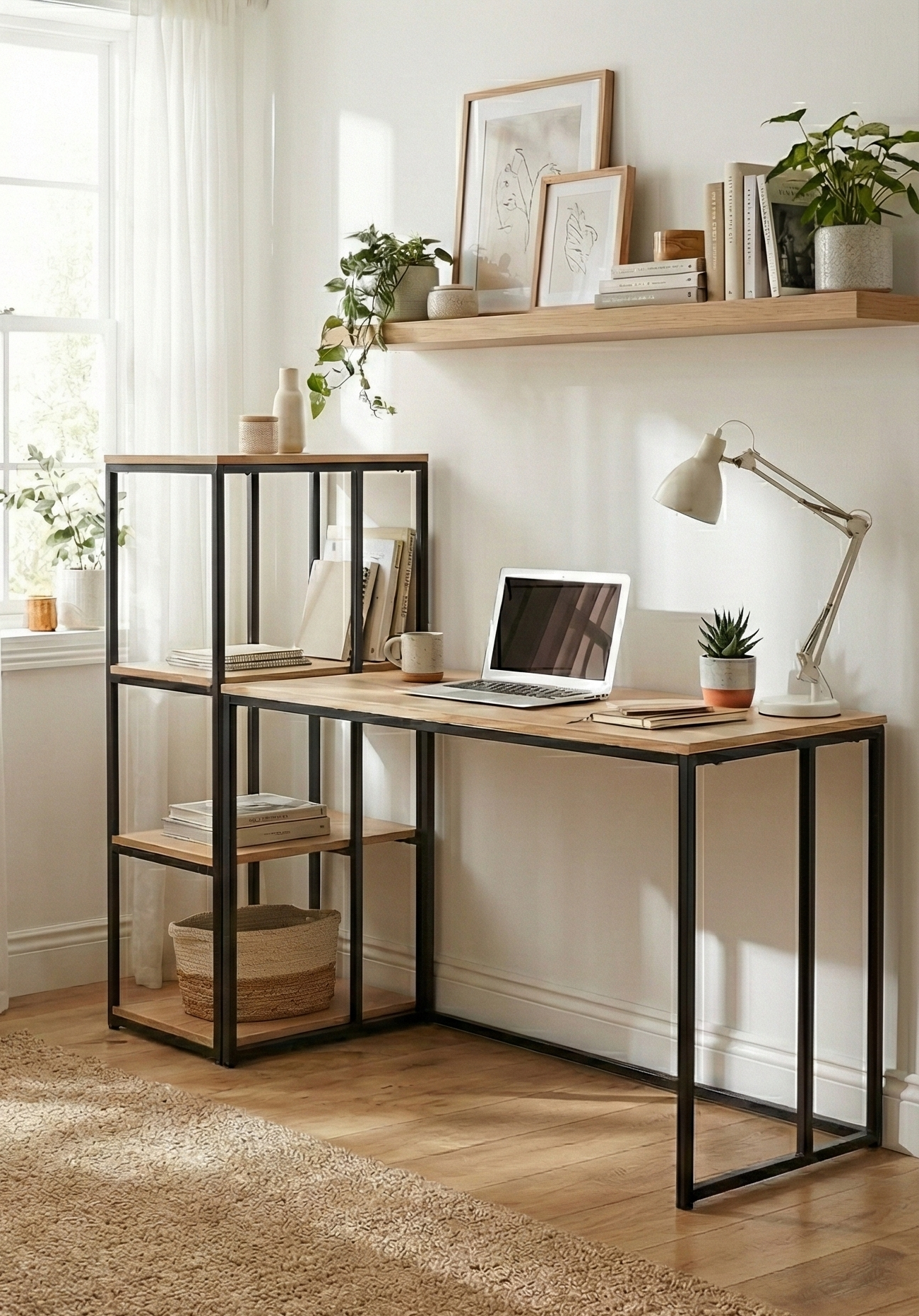 Block Desk With Side Display -BD6-BN