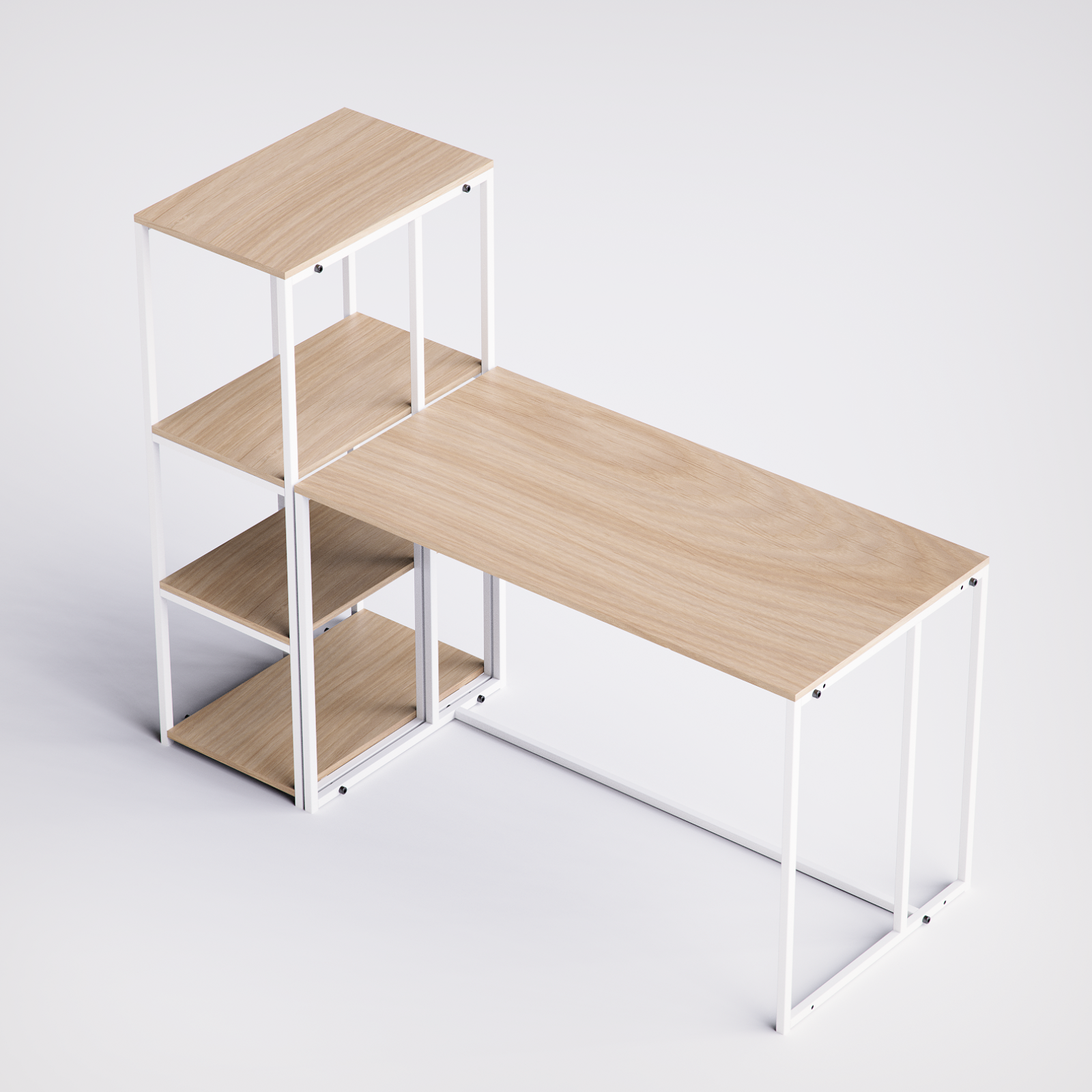 Block Desk With Side Display -BD6-WN