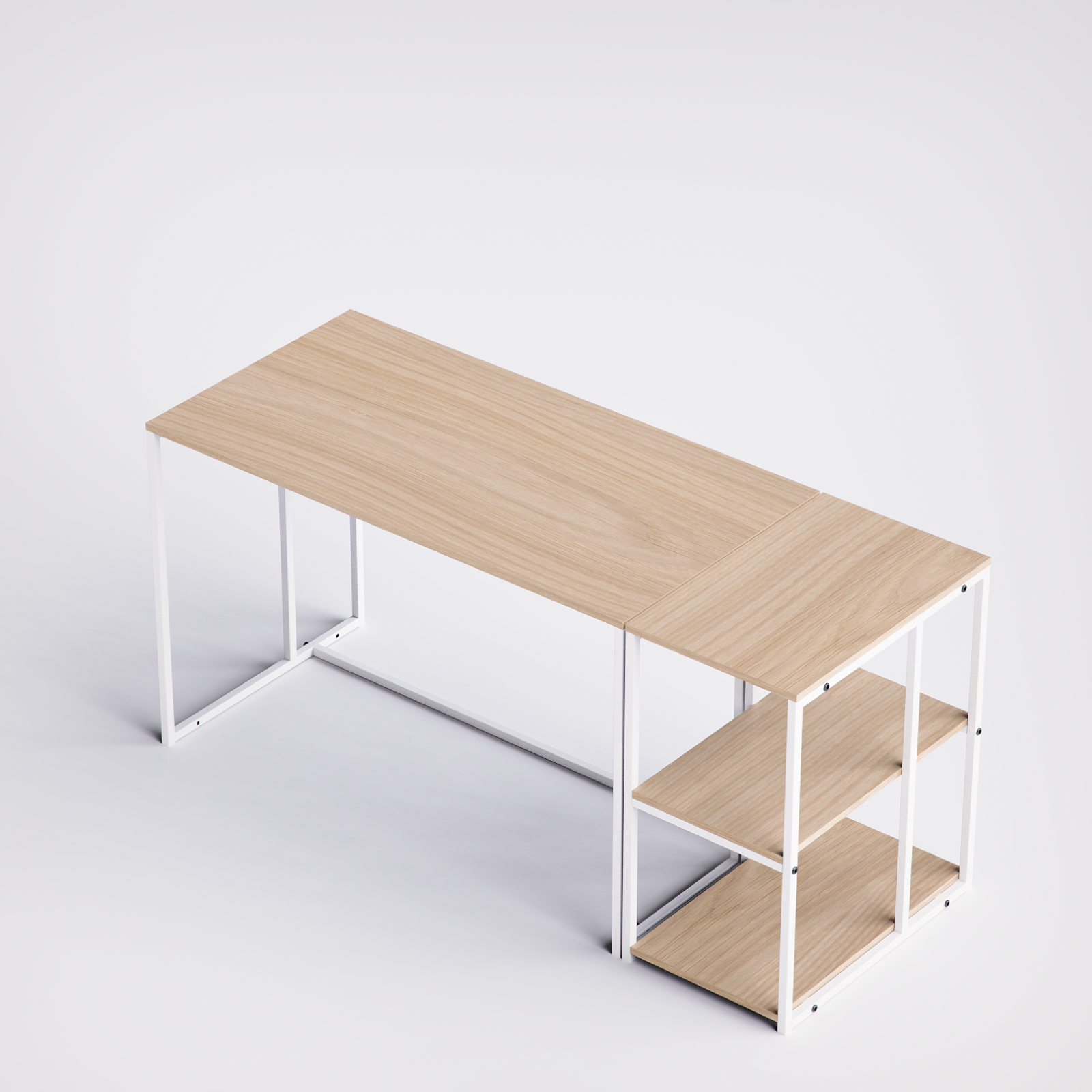Block Desk With Side Shelving -BD5-WN