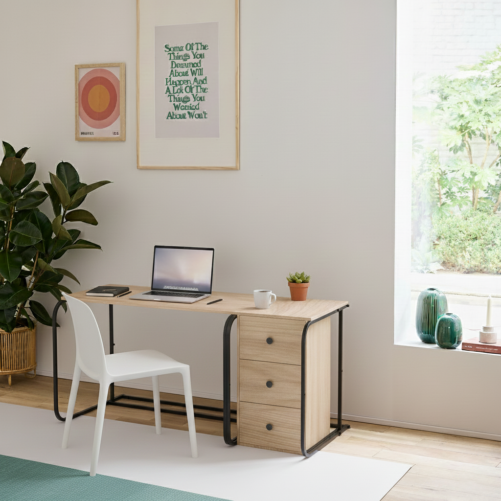 Swift Desk With Drawer Cabinet -SD4-BN