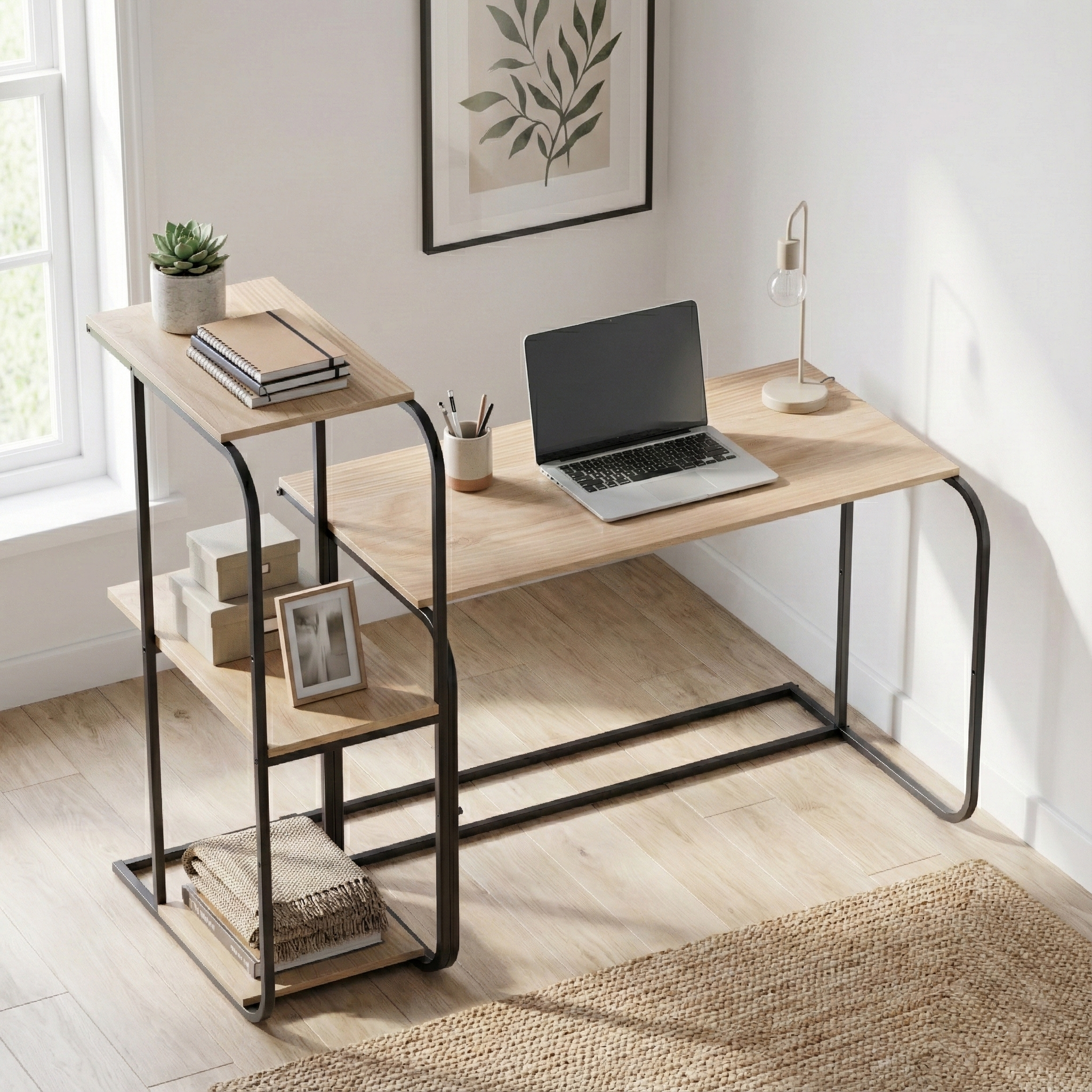Swift Desk With High Shelving -SD3-BN