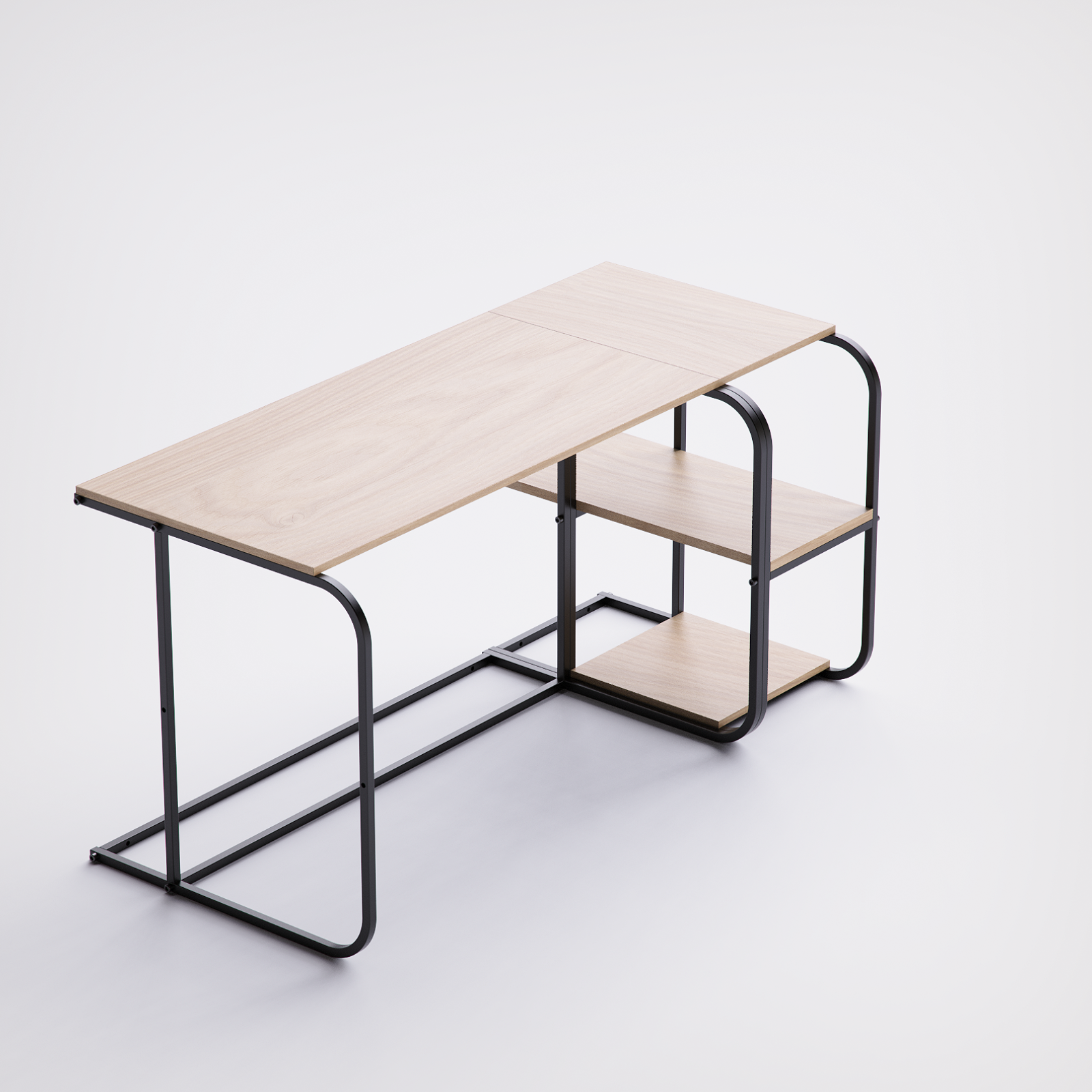 Swift Desk With Side Shelving -SD6-BN