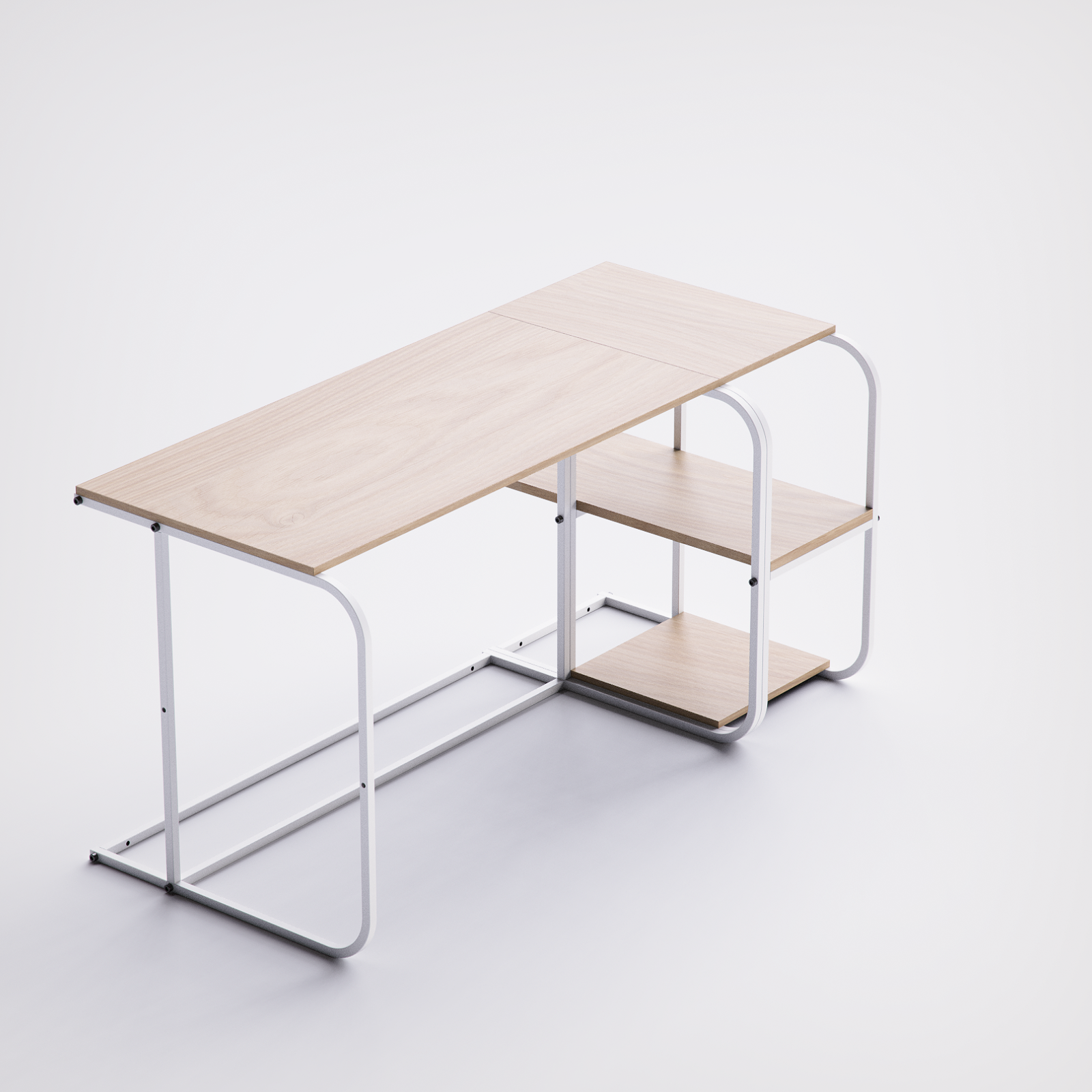 Swift Desk With Side Shelving -SD6-WN